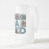 ブルー&ホワイト6フォトコラージュパパ フロストグラスビールジョッキ (正面右)