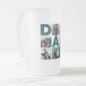 ブルー&ホワイト6フォトコラージュパパ フロストグラスビールジョッキ (正面左)