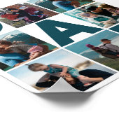 ブルー&ホワイト6フォトコラージュパパ ポスター (角)