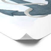 ブルー ホワイト アンカー 海洋 ネイビー テーマ ポスター (角)