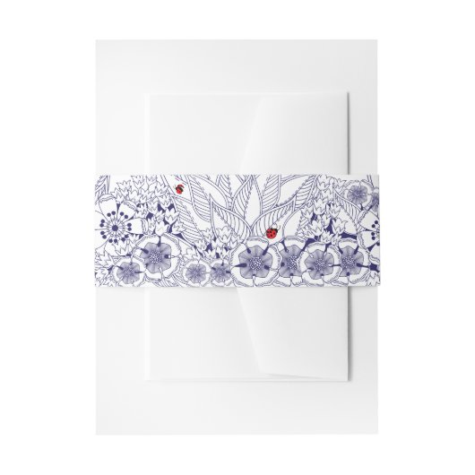 ブルー・ホワイト・ウェディング 招待状ベリーバンド (正面例)