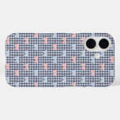 ブルー ホワイト ギンガム ピンク ブルー コケット リボン トレンディ Case-Mate iPhoneケース (裏面 (横))