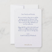 ブルー＆ホワイト コースト ウェディング セーブ・ザ・デート カード (裏面)