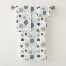 ブルー ホワイト ゴールド ビーチ バスルーム コースト バスタオルセット