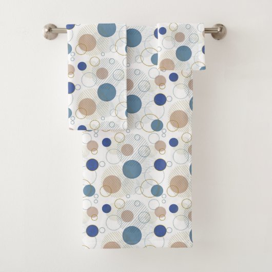 ブルー ホワイト ゴールド ビーチ バスルーム コースト バスタオルセット (インサイチュ)