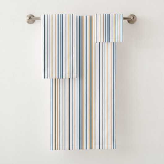 ブルー ホワイト ゴールド ビーチ バスルーム コースト バスタオルセット (インサイチュ)