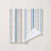 ブルー ホワイト ゴールド ビーチ バスルーム コースト バスタオルセット (ウォッシュタオル)