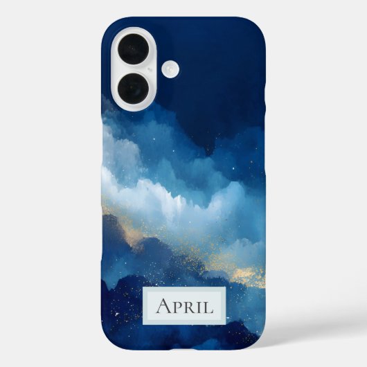 ブルー ホワイト ゴールド 抽象的  Case-Mate iPhoneケース (裏面)