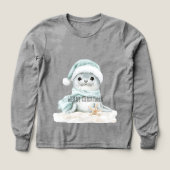 ブルー ホワイト サンタ ハット スカーフ シール クリスマス (デザイン正面)