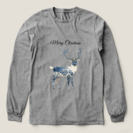 ブルー ホワイト シック ディア トライブレンドTシャツ