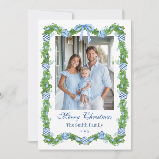 ブルー＆ホワイト シノワズリー ガーランド グランミレニアル シーズンカード (正面)