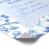 ブルー ホワイト シノワーズリー ミモザ バー ウェディング サイン (角)