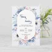 ブルー・ホワイト・シンプルウェディング招待状 招待状 (スタンド正面)