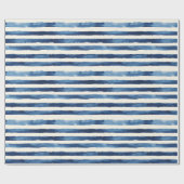 ブルー ホワイト ストライプ ラッピングペーパー (フラット)