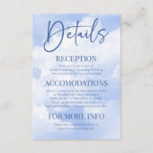 ブルー ホワイト スパークル クラウズ エレガント ウェディング 詳細 エンクロージャーカード (正面)
