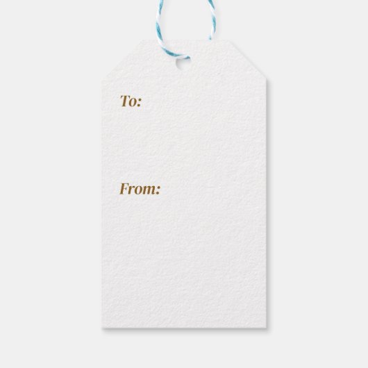 ブルー、ホワイト、タン水玉模様、雪片&スター ギフトタグ (裏面)