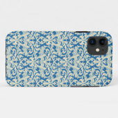 ブルー ホワイト ダマスク iPhone 5 カバー (裏面(横))