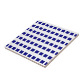 ブルー ホワイト チェッカーボード 陶磁器 タイル (側面)