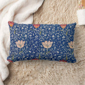 ブルー、ホワイト、チューリップフローラ装飾用クッション ランバークッション (ブランケット)