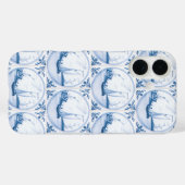 ブルー ホワイト デルフト セイルボート ビンテージ タイル柄 Case-Mate iPhoneケース (裏面 (横))