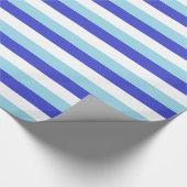 ブルー、ホワイト、パステルブルーストライプズ ラッピングペーパー (角)