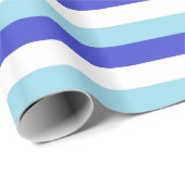 ブルー、ホワイト、パステルブルーストライプズ ラッピングペーパー (ロールコーナー)