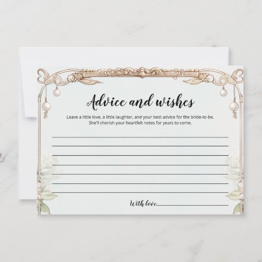 ブルー ホワイト フラワーブライダルシャワー アドバイスとウィッシュ (正面)