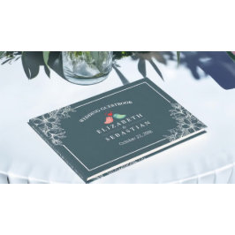 ブルー ホワイト フラワーラブ バード ウェディング ゲストブック