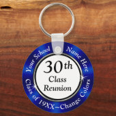 ブルー、ホワイト、ブラック安い30年クラス懇親会 キーホルダー (裏面)