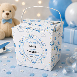 ブルー ホワイト プレーン 1歳の誕生日 初めての飛行 フェイバーボックス
