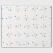 ブルー＆ホワイト ボタニカル ブリス ラッピングペーパー (フラット)