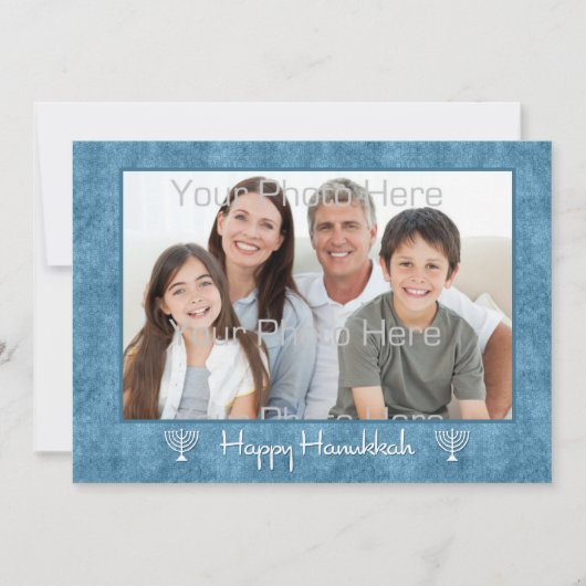 ブルー・ホワイト・メノラ・ハヌカー写真カード シーズンカード (正面)
