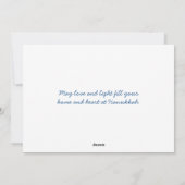 ブルー・ホワイト・メノラ・ハヌカー写真カード シーズンカード (裏面)