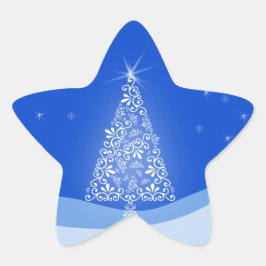 ブルー ホワイト メリークリスマス ツリー 星 夜灯 星シール