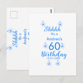 ブルー ホワイト モーブ シーッ 60歳の誕生日 花の名前 ポストカード (正面/裏面)