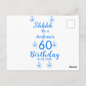 ブルー ホワイト モーブ シーッ 60歳の誕生日 花の名前 ポストカード (裏面)