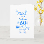 ブルー ホワイト モーブ shhhh 60歳の誕生日 フラワー 名前 カード (黄色い花)