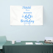 ブルー ホワイト モーブ shhhh 60歳の誕生日 フラワー 名前 横断幕 (トレードショー)