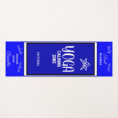 ブルー ホワイト ヨガマット (正面(横))