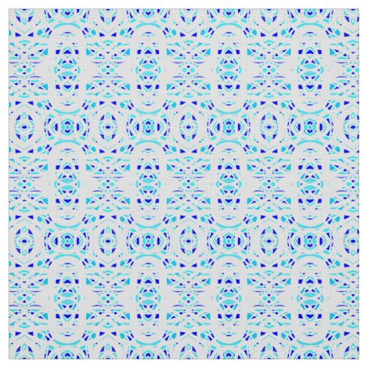 ブルー ホワイト 抽象画 グワッシュアート ファブリック (見本)