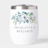 ブルー ホワイト 牡丹 花のカスタム スプリング ウェディング (正面)