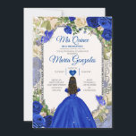 ブルー&ホワイトMis Quince 15 Anos Silver Crown 招待状<br><div class="desc">キンセアニラブルー&ホワイトシルバークラウン招待状ミスカンス15アノス、16誕生日、</div>