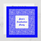 ブルー&ホワ王室のイト鍵グラッドパーティの招待状 招待状 (正面/裏面)