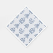 ブルー ボウ レトロ ハート コケッテ ケーキ バレンタインズ スタンダードランチョンナプキン (角)