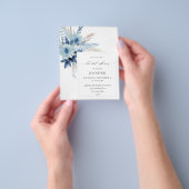 ブルー ボヘミアンフラワー ブライダルシャワー 2 チラシ (手)