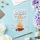 ブルー・ボーイ・バースデー・パーティー・ティーンエイジャー・キャンプファイヤー・キャンピング アクリル招待状 (インサイチュ (ウェディング))