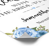 ブルー ボーホー ウェディングに花嫁と一緒にティータイムを ポスター (角)