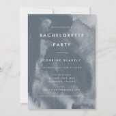 ブルー ボーホー ウォーターカラー バチェロレッテ パーティー 招待状 (正面)