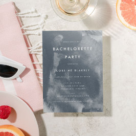 ブルー ボーホー ウォーターカラー バチェロレッテ パーティー 招待状