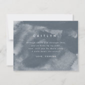 ブルー ボーホー ウォーターカラー 花嫁の仲間になってくれますか セーブザデート (裏面)